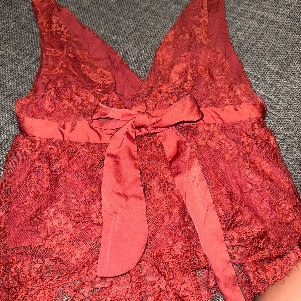 Free People Rust Lace Bodysuit